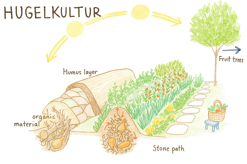 Voorbeeld Hugelkultur